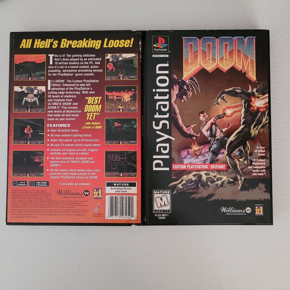 Doom PS1 PSone Playstation 1 Long Box GRAIL ridge variant